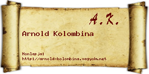 Arnold Kolombina névjegykártya